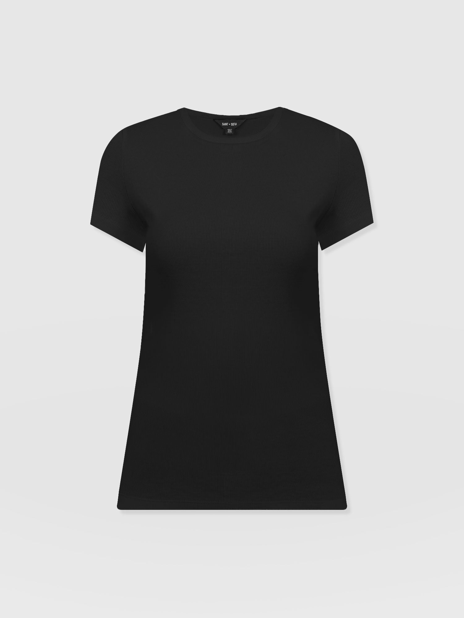 Ribbed Short Sleeve Tee - Black - Women's T-shirts | Saint + Sofia? UK