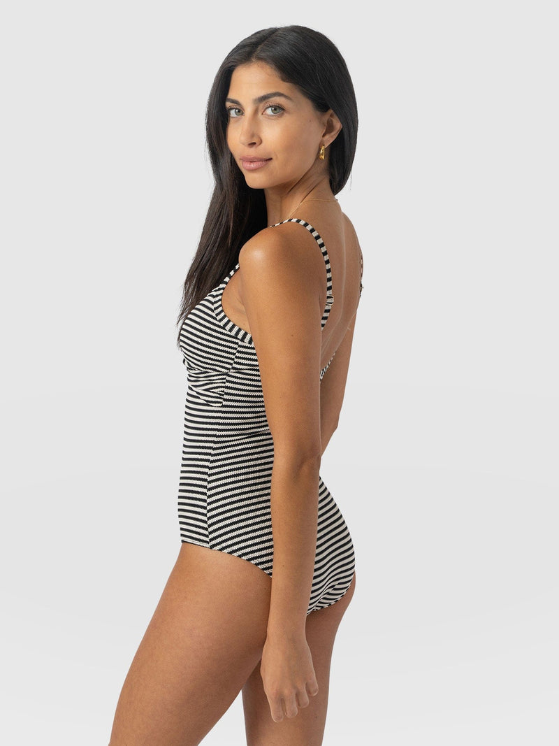 Riley Cross Front Swimsuit - Stripe - Women's Swimwear | Saint + Sofia® UK
