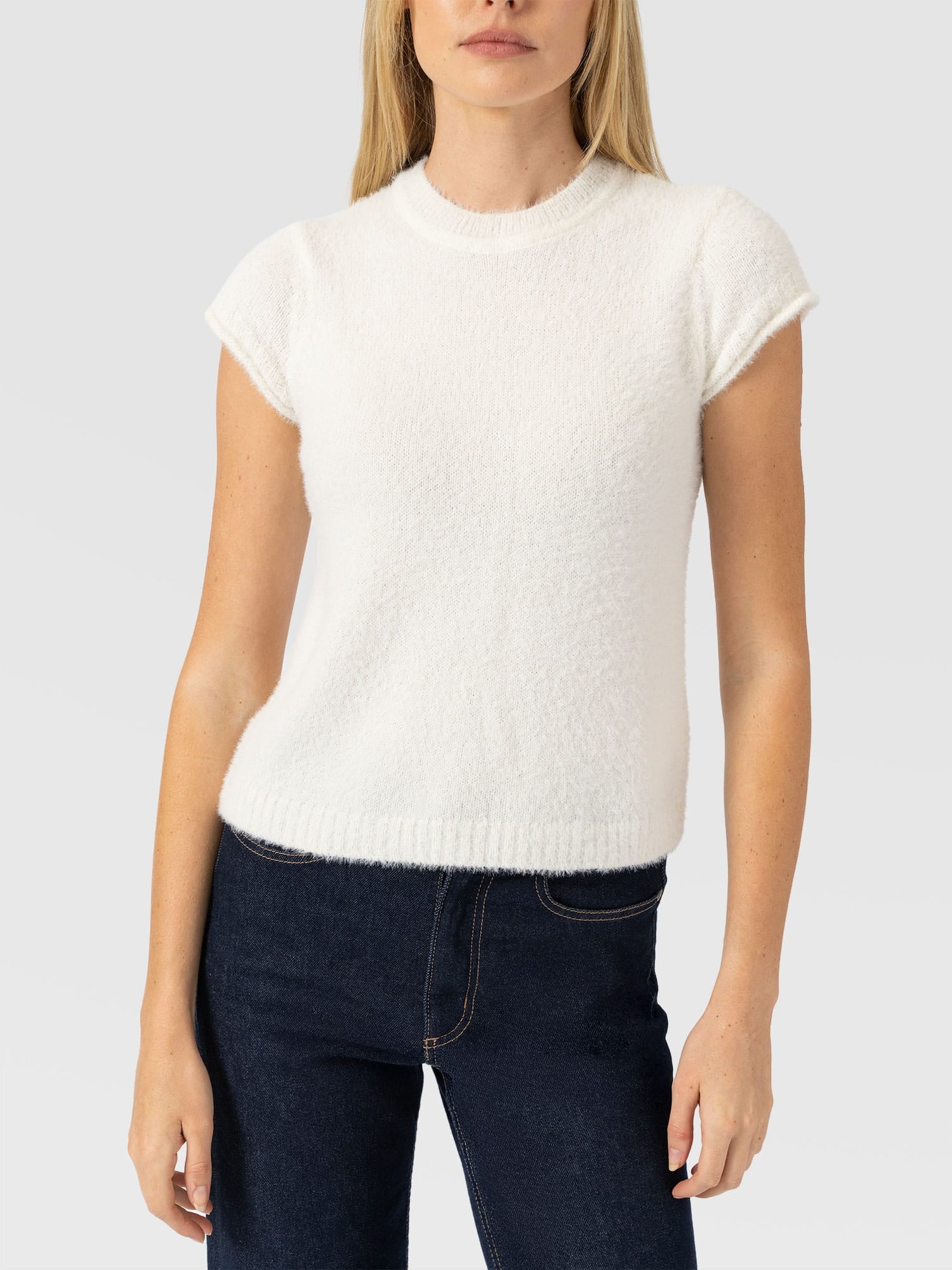 Rosalie Baby Tee - Cream - Women's Jumpers | Saint and Sofia® UK