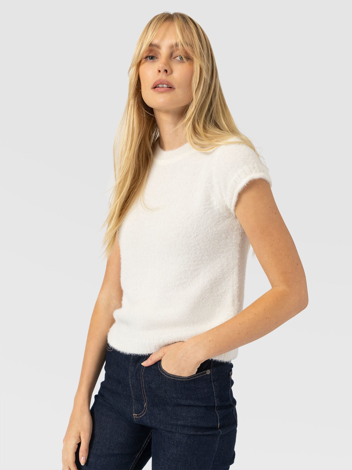 Rosalie Baby Tee - Cream - Women's Jumpers | Saint and Sofia® UK