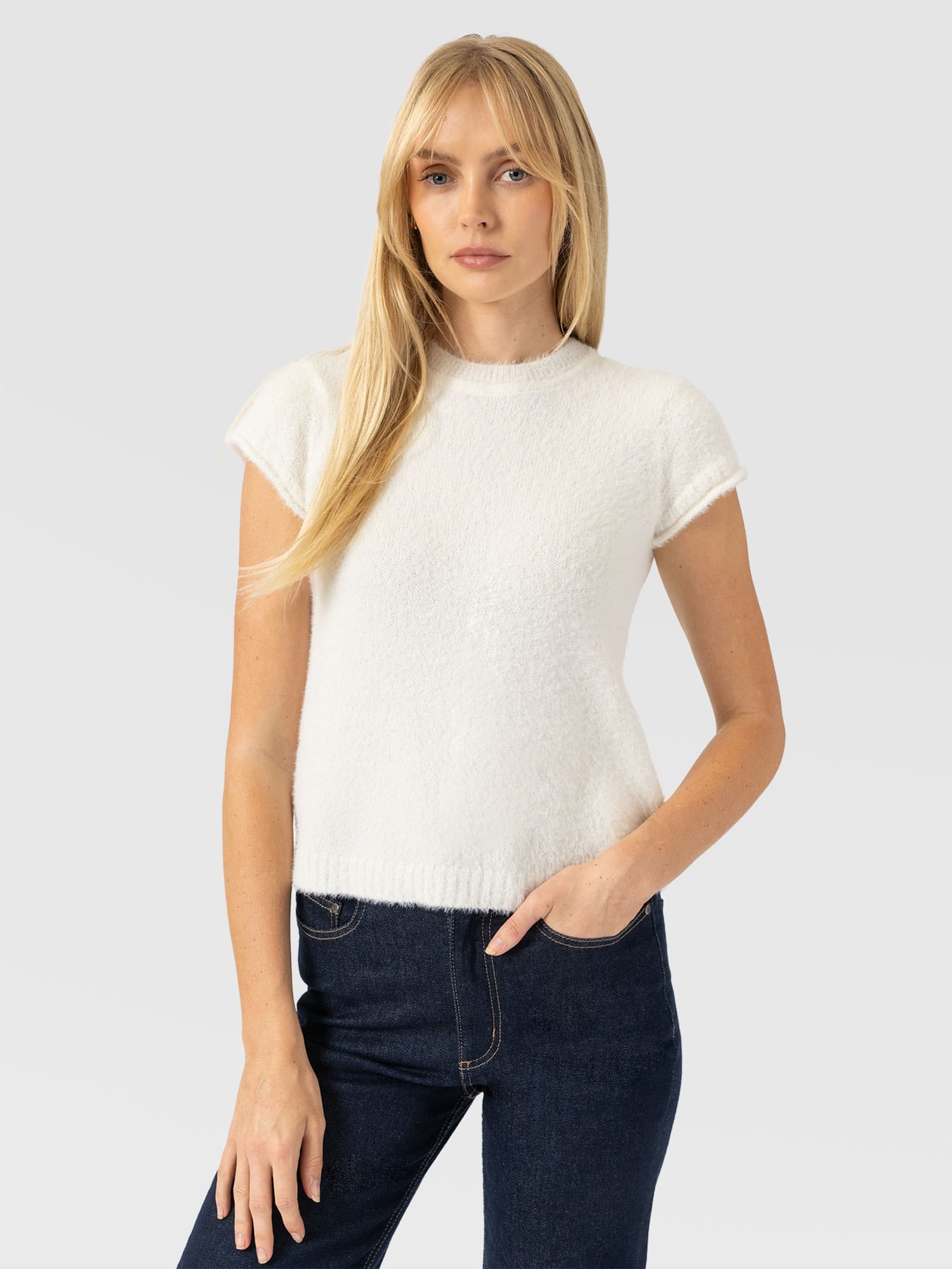 Rosalie Baby Tee - Cream - Women's Jumpers | Saint and Sofia® UK