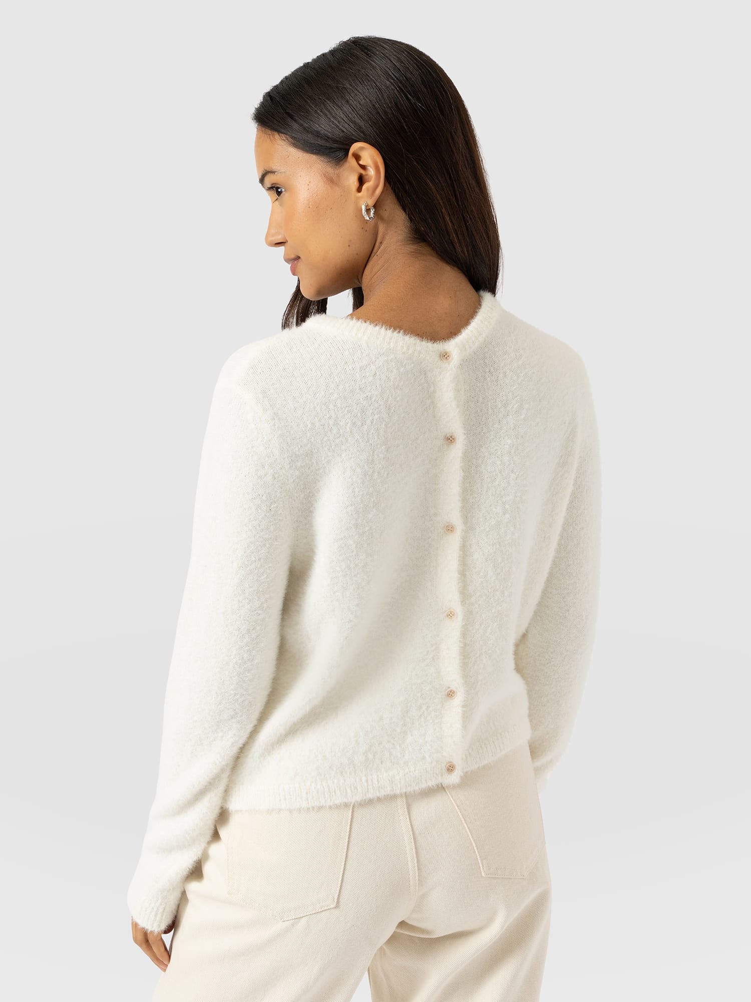 Rosalie Cardigan - Cream - Women's Jumpers | Saint and Sofia® UK