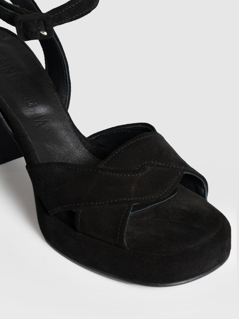 Roux Platform Heels - Black - Women's Shoes | Saint + Sofia® UK