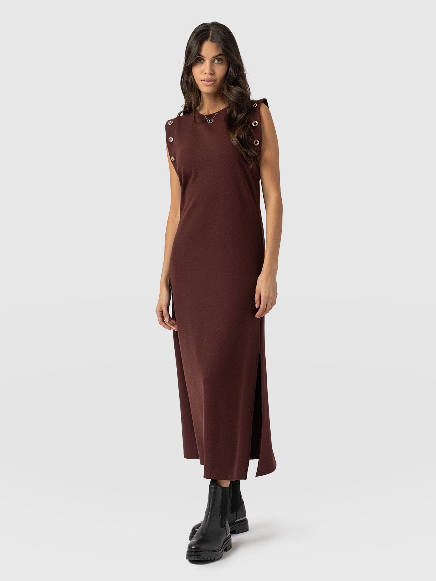 Rowan Dress Maroon - Women's Dresses | Saint + Sofia® UK
