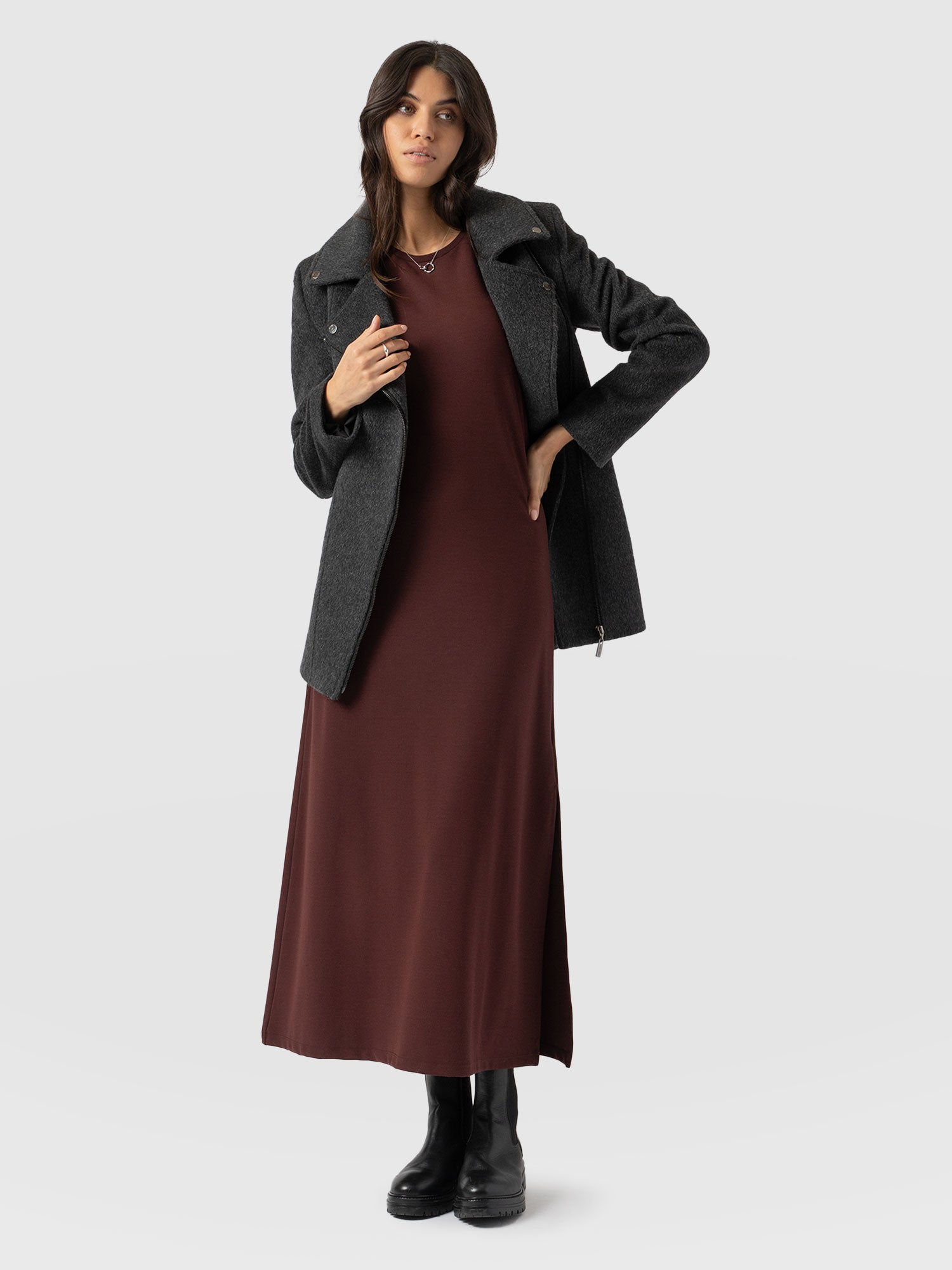 Rowan Dress Maroon - Women's Dresses | Saint + Sofia® UK