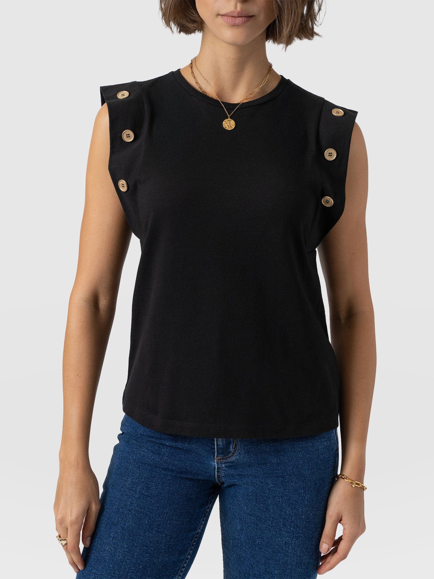 Rowan Tee Black - Women's T-Shirts | Saint + Sofia® UK