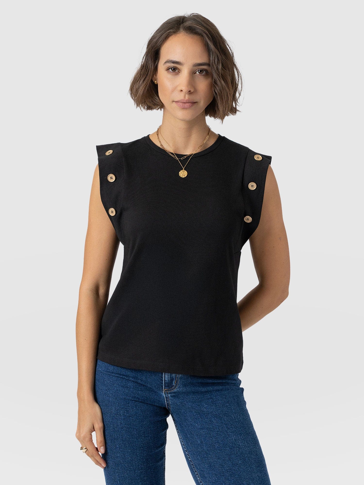 Rowan Tee Black - Women's T-Shirts | Saint + Sofia® UK