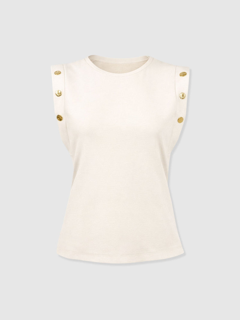 Rowan Tee - Cream - Molten - Women's T-shirts | Saint + Sofia® UK