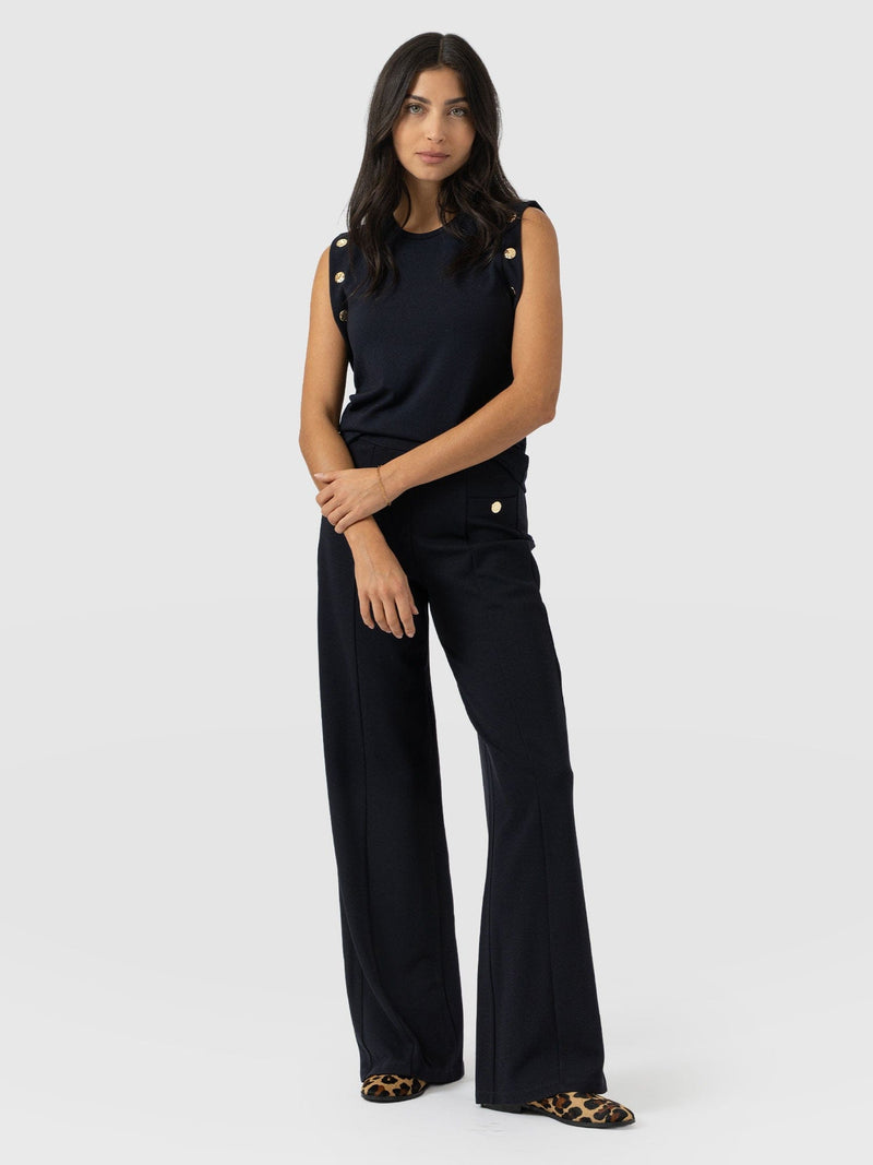 Rowan Tee - Navy - Molten - Women's T-shirts | Saint + Sofia® UK