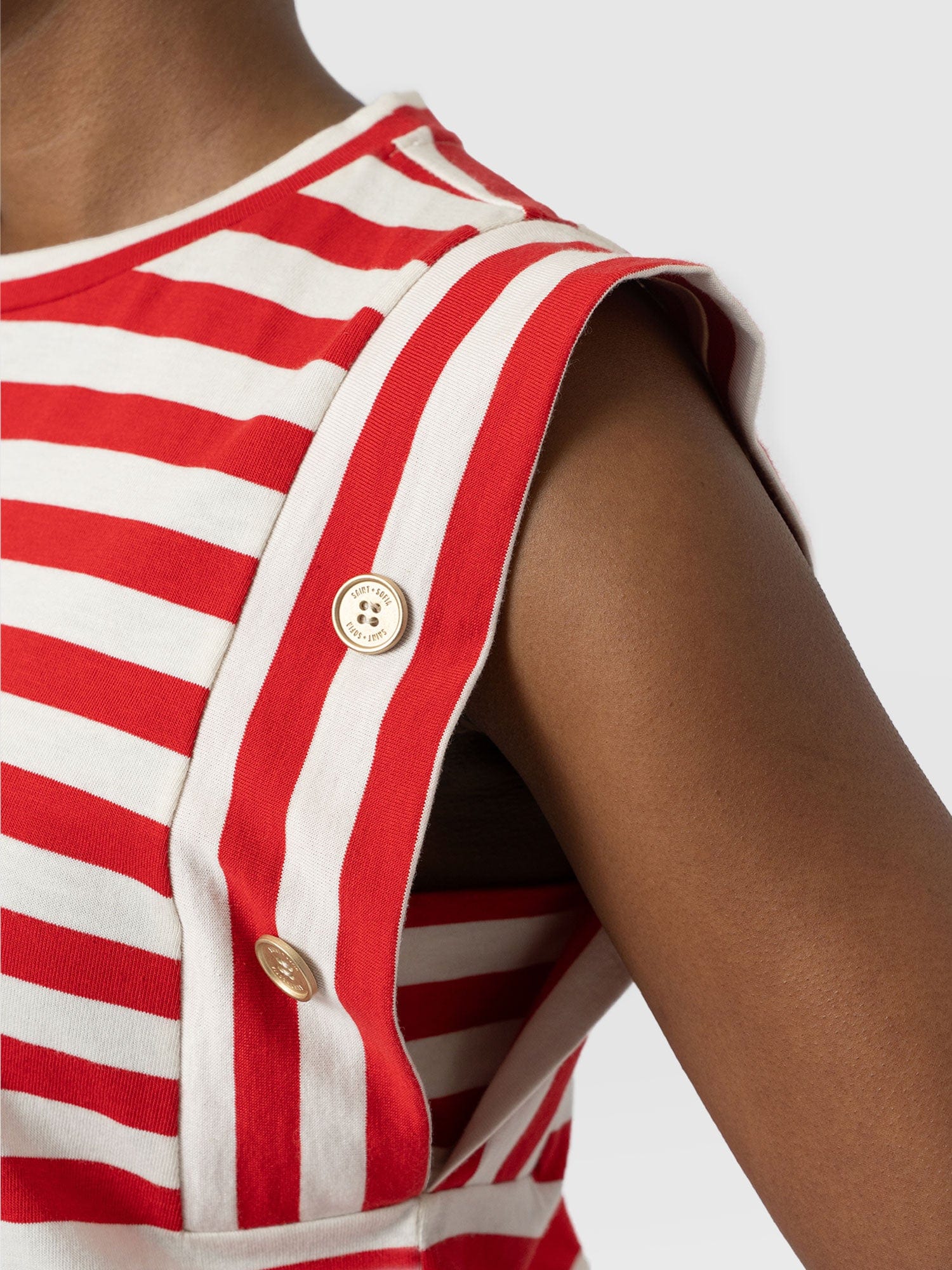 Rowan Tee - Red Stripe - Women's T-Shirts | Saint + Sofia® UK