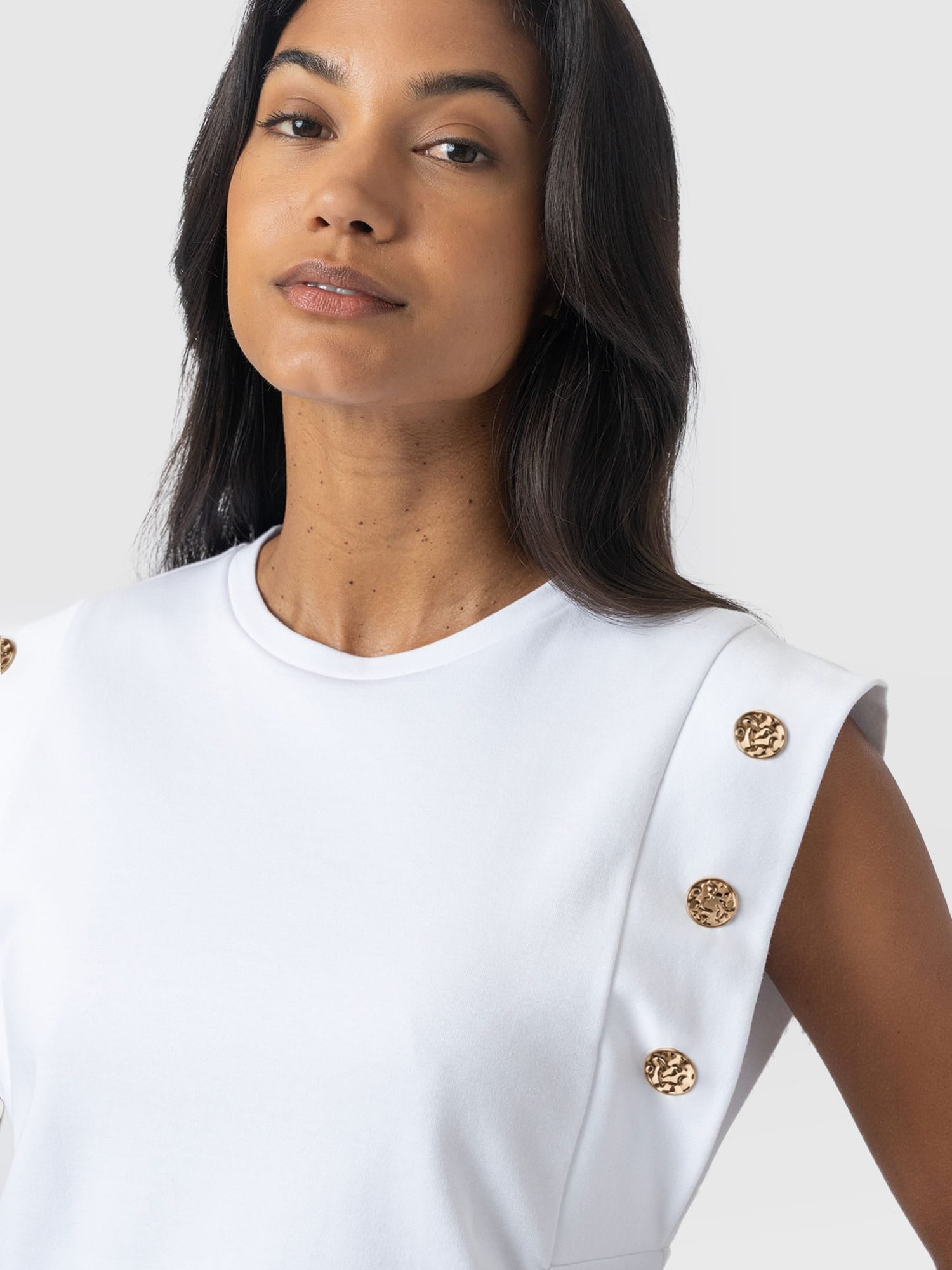 Rowan Tee - White Molten - Women's T-shirts | Saint + Sofia® UK
