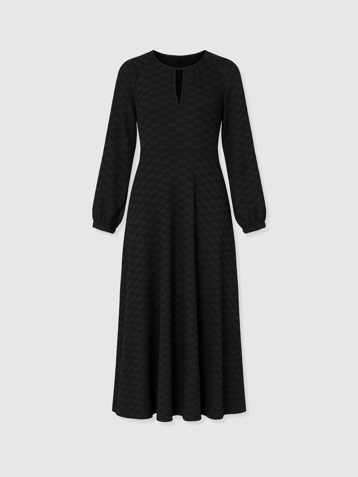 Ruby Flare Maxi Dress - Black Jacquard - Women's Dresses | Saint + Sofia® UK