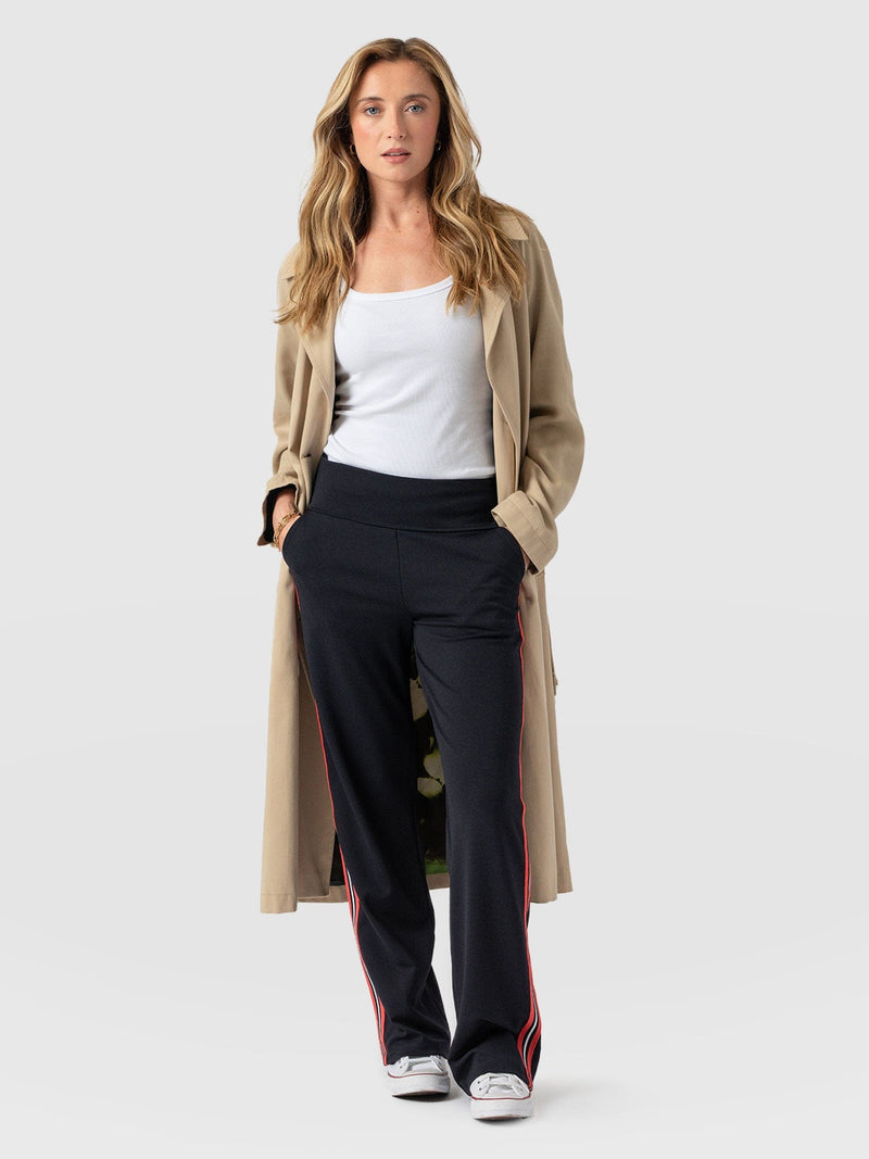 Runway Pant Navy Red Stripe - Women's Trousers | Saint and Sofia® UK