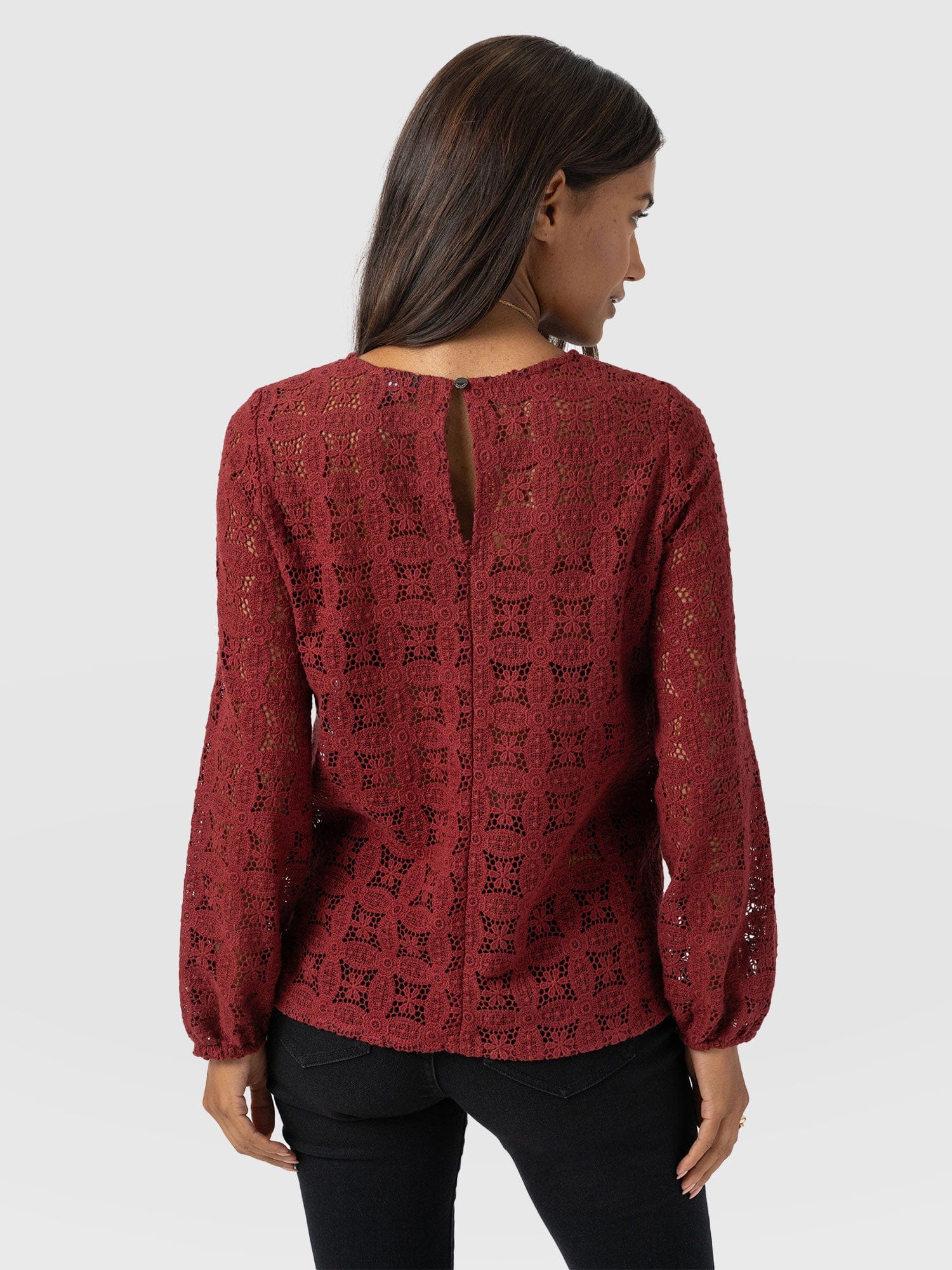 Sadie Blouse - Burgundy - Women's Blouses | Saint + Sofia® UK