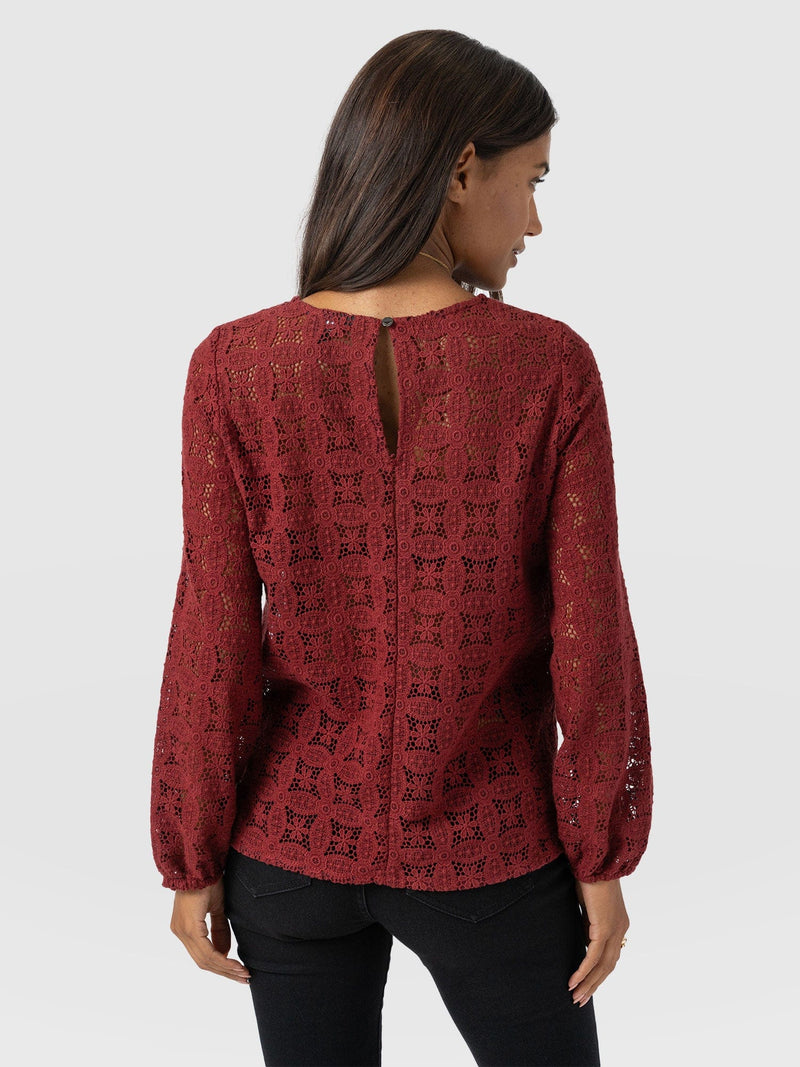 Sadie Blouse - Burgundy - Women's Blouses | Saint + Sofia® UK