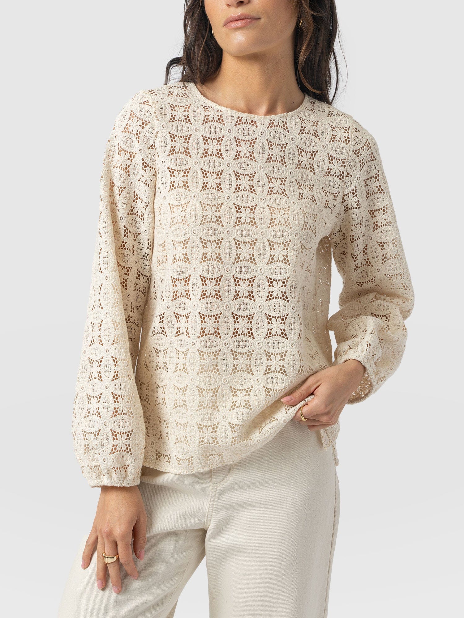 Sadie Blouse - Cream - Women's Blouses | Saint + Sofia® UK
