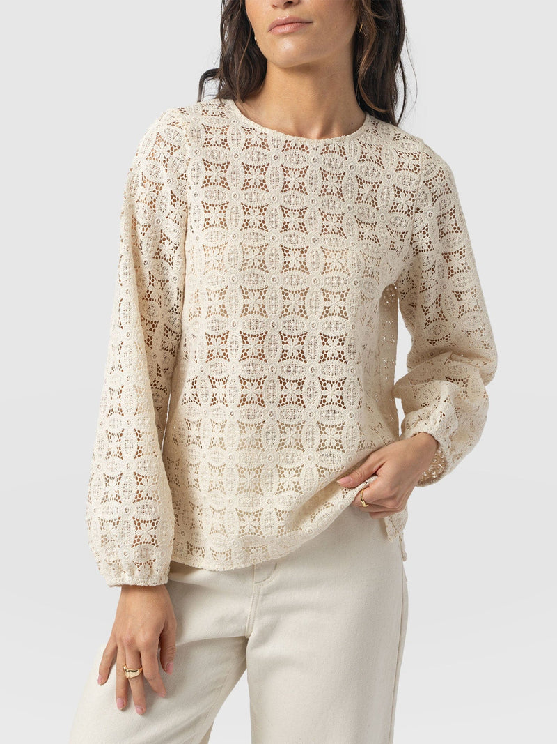 Sadie Blouse - Cream - Women's Blouses | Saint + Sofia® UK