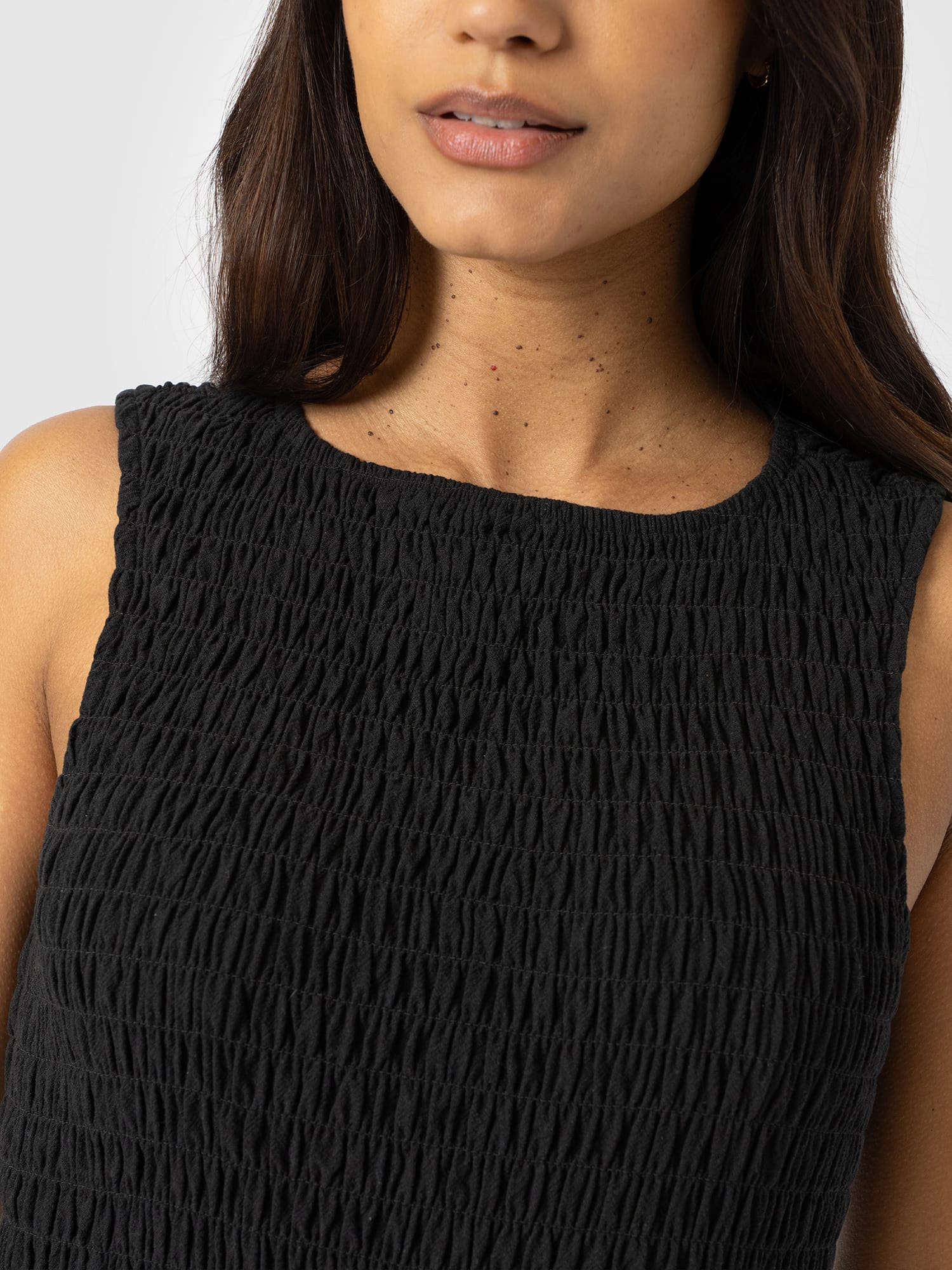 Sadie Shirring Dress - Black