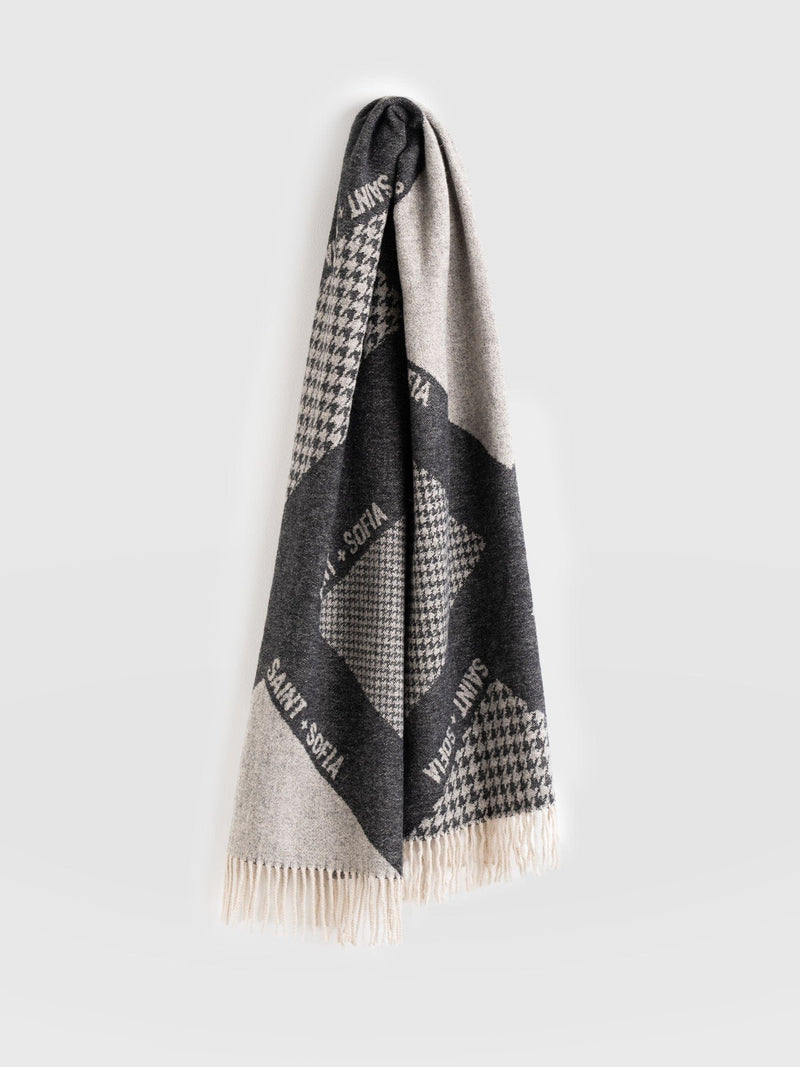 Saint + Sofia Scarf Black/Grey - Women's Scarves | Saint + Sofia® UK