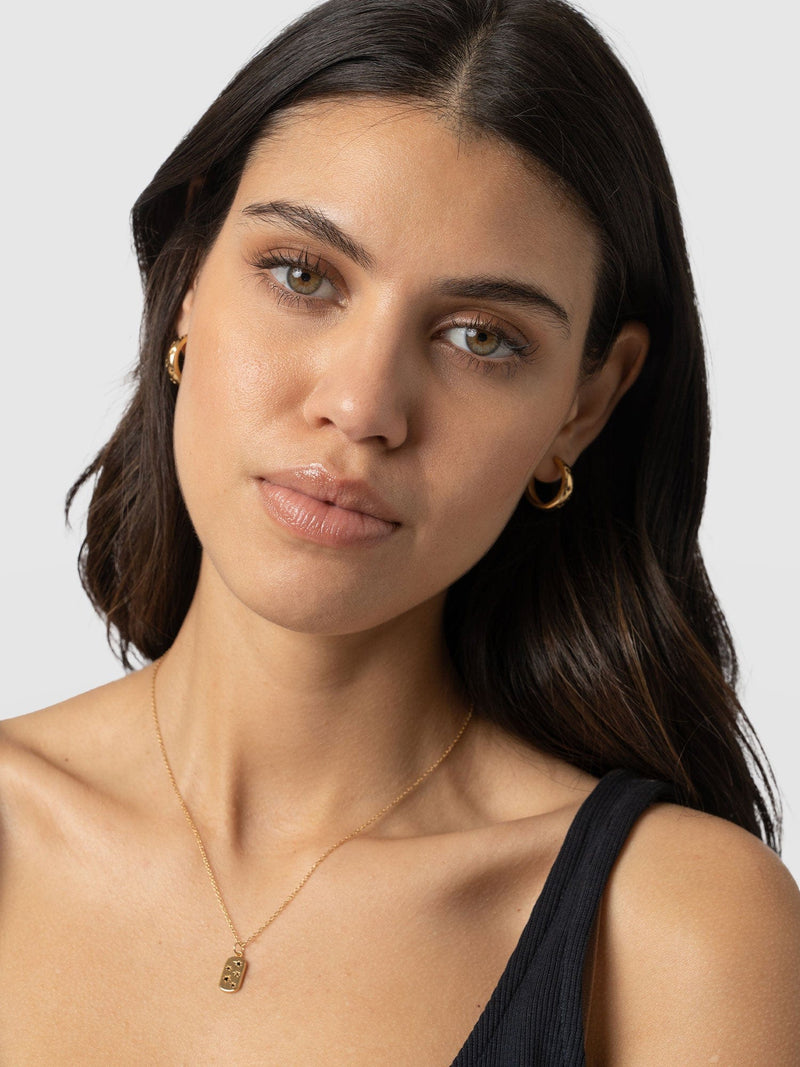 Scatter Star Hoop Earrings Gold/Black - Women's Jewellery | Saint + Sofia® UK