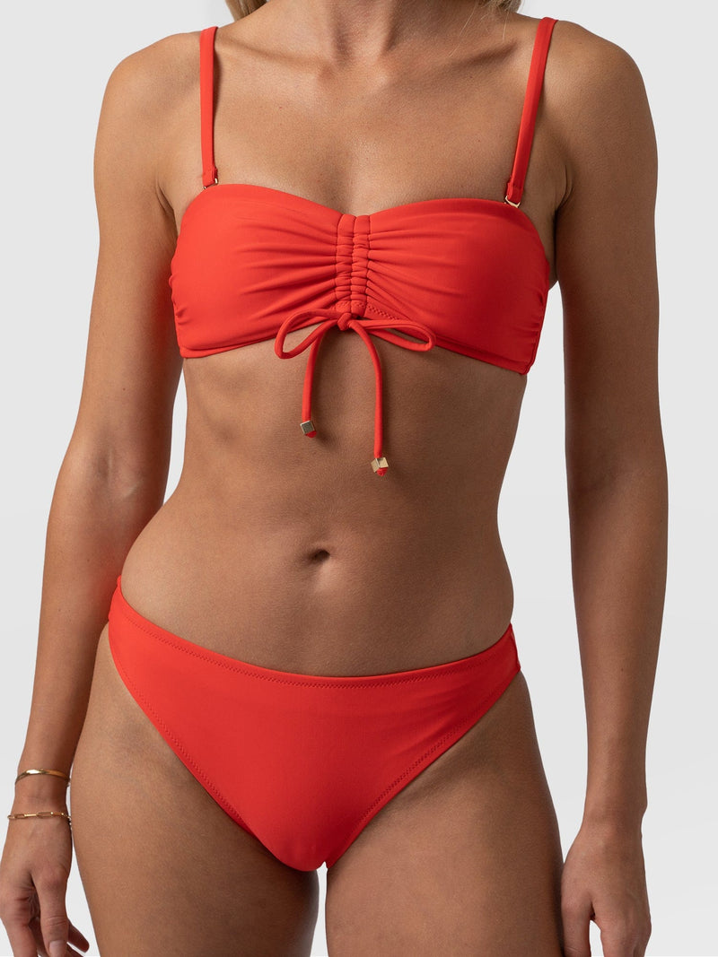 Skye Bandeau Bikini Top Red - Women's Swimwear | Saint + Sofia® UK