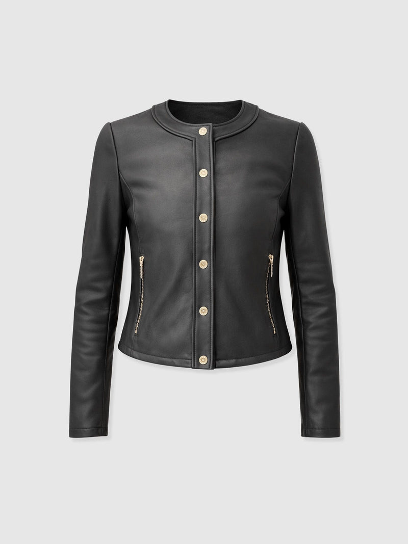 Skye Jacket - Black - Women's Leathers | Saint + Sofia® UK