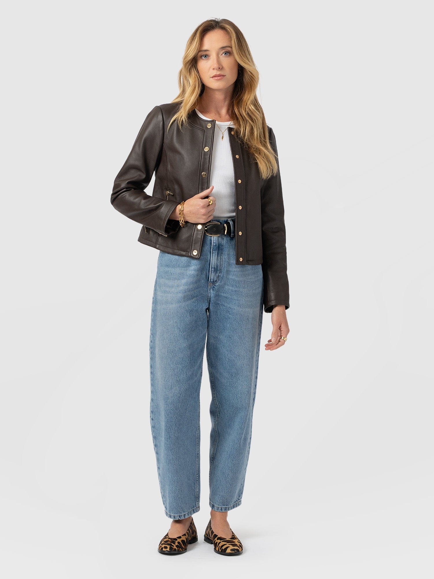 Skye Jacket - Chocolate - Women's Leathers | Saint + Sofia® UK