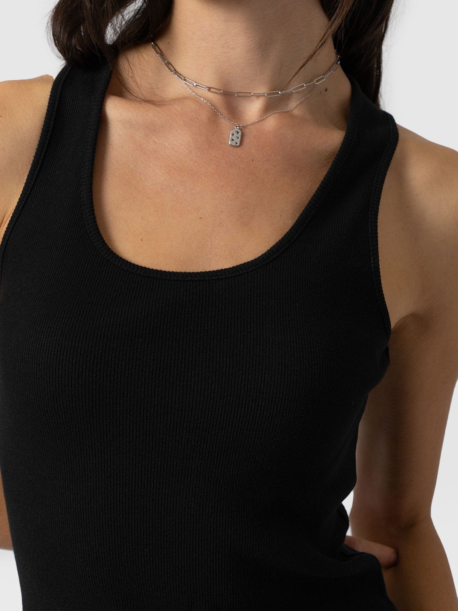 Sleeveless Rib Dress Black - Women's Dresses | Saint + Sofia® UK
