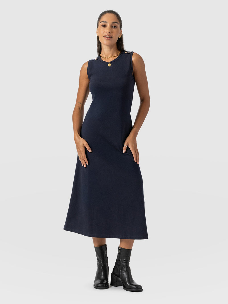 Sleeveless Runway Maxi Dress - Navy - Women's Dresss | Saint + Sofia® UK