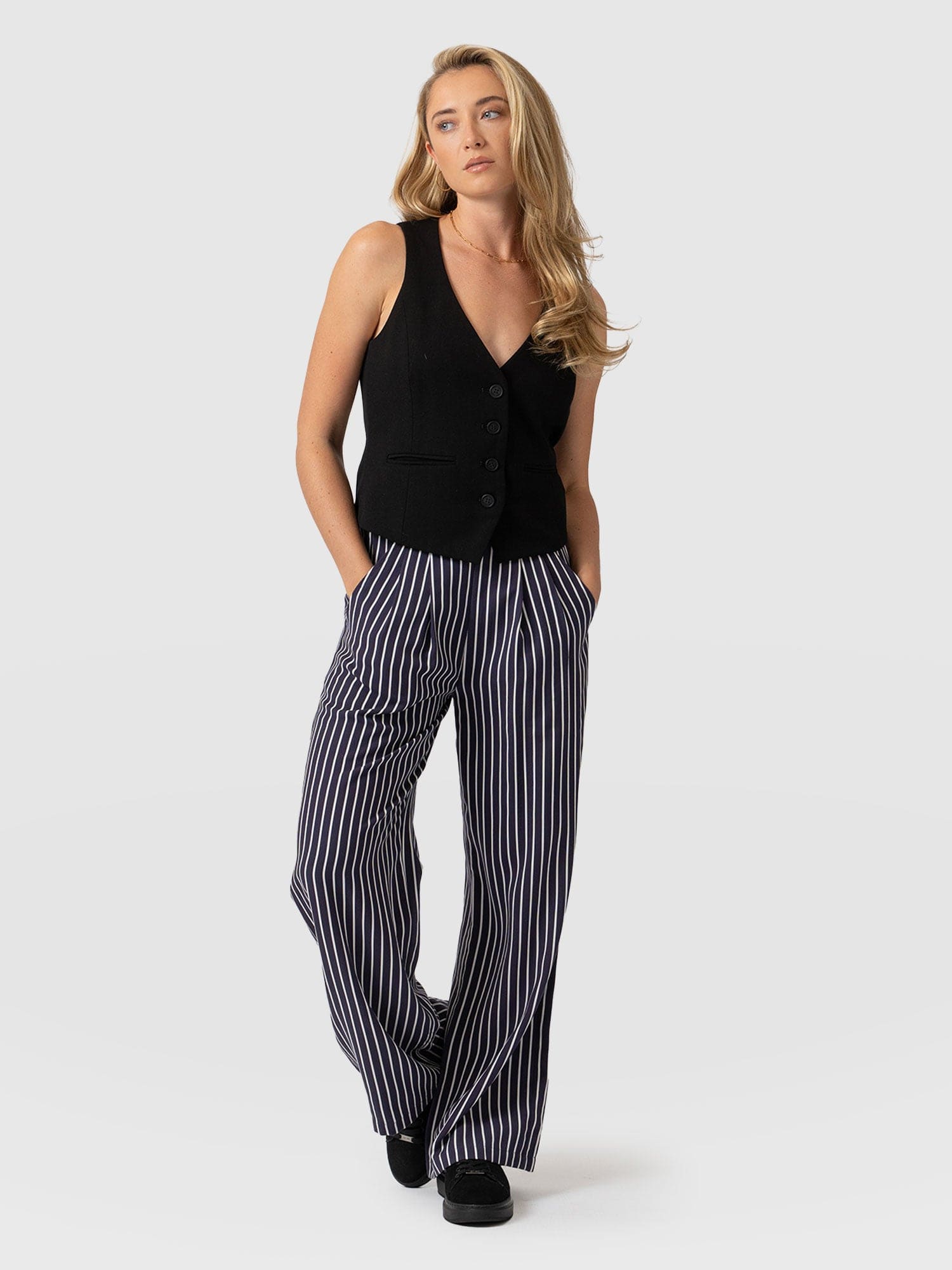 Sloane Pant Navy Stripe