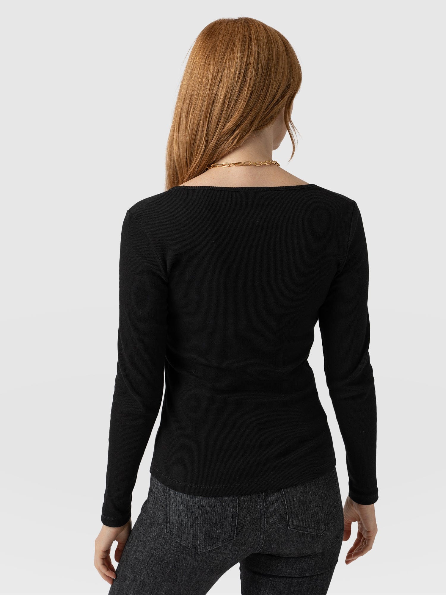 Sloane Ribbed Top Black - Women's Tops | Saint + Sofia® UK