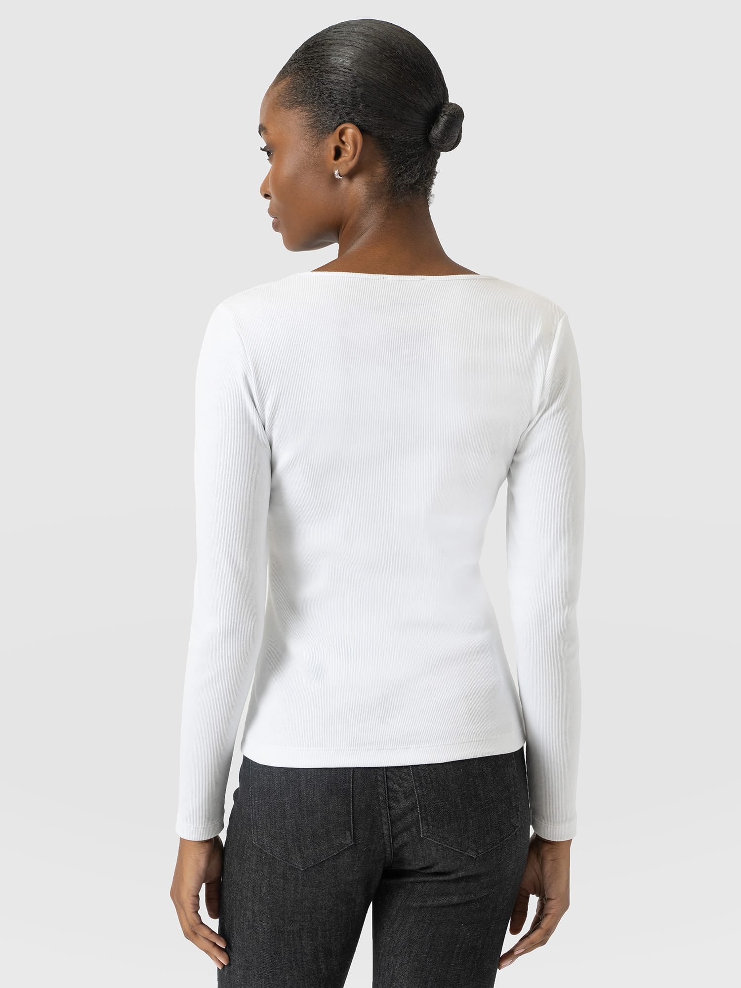Sloane Ribbed Top - White - Women's T-shirts | Saint and Sofia® UK