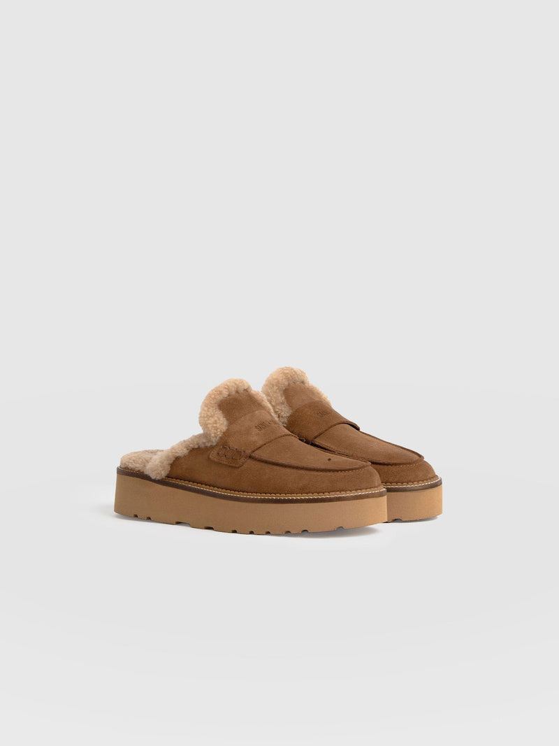 Sloane Shearling Clog - Camel