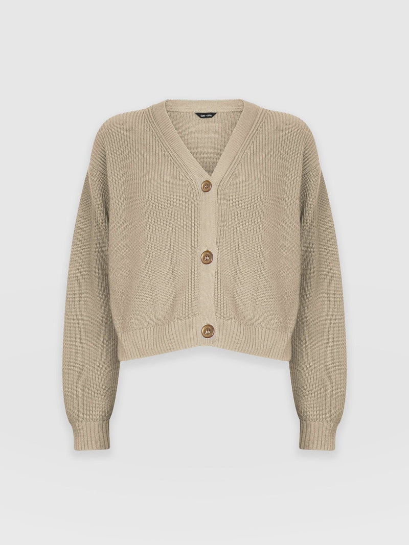 Soho Crop Cardigan - Beige