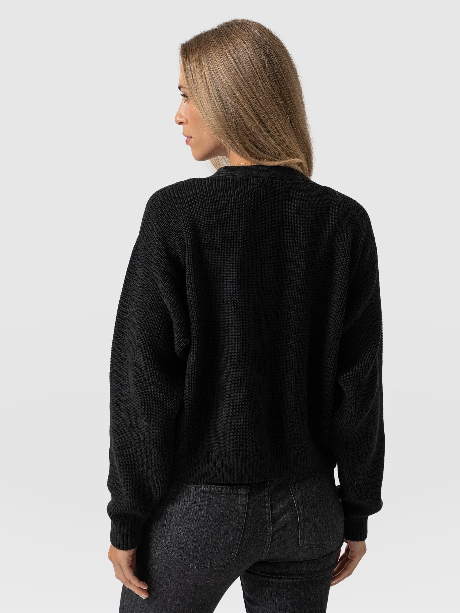 Soho Crop Cardigan Black - Women's Cardigans | Saint + Sofia® UK