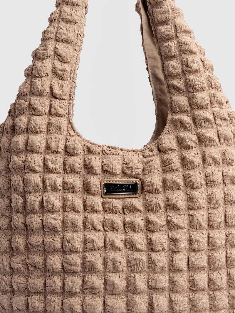 Soho Shoulder Tote Bag Beige - Women's Bags | Saint + Sofia® UK