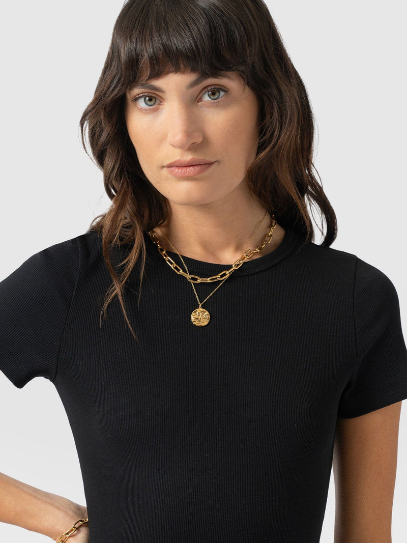 Sophia Contrast Dress - Black Broderie - Women's Dresses | Saint + Sofia® UK