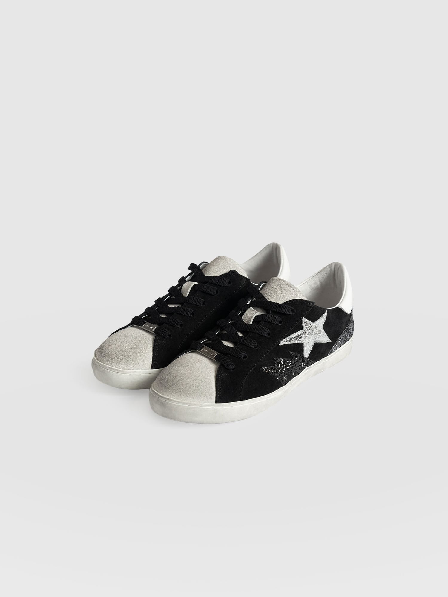 Spitalfields Trainers Black Suede - Women's Trainers | Saint + Sofia® UK