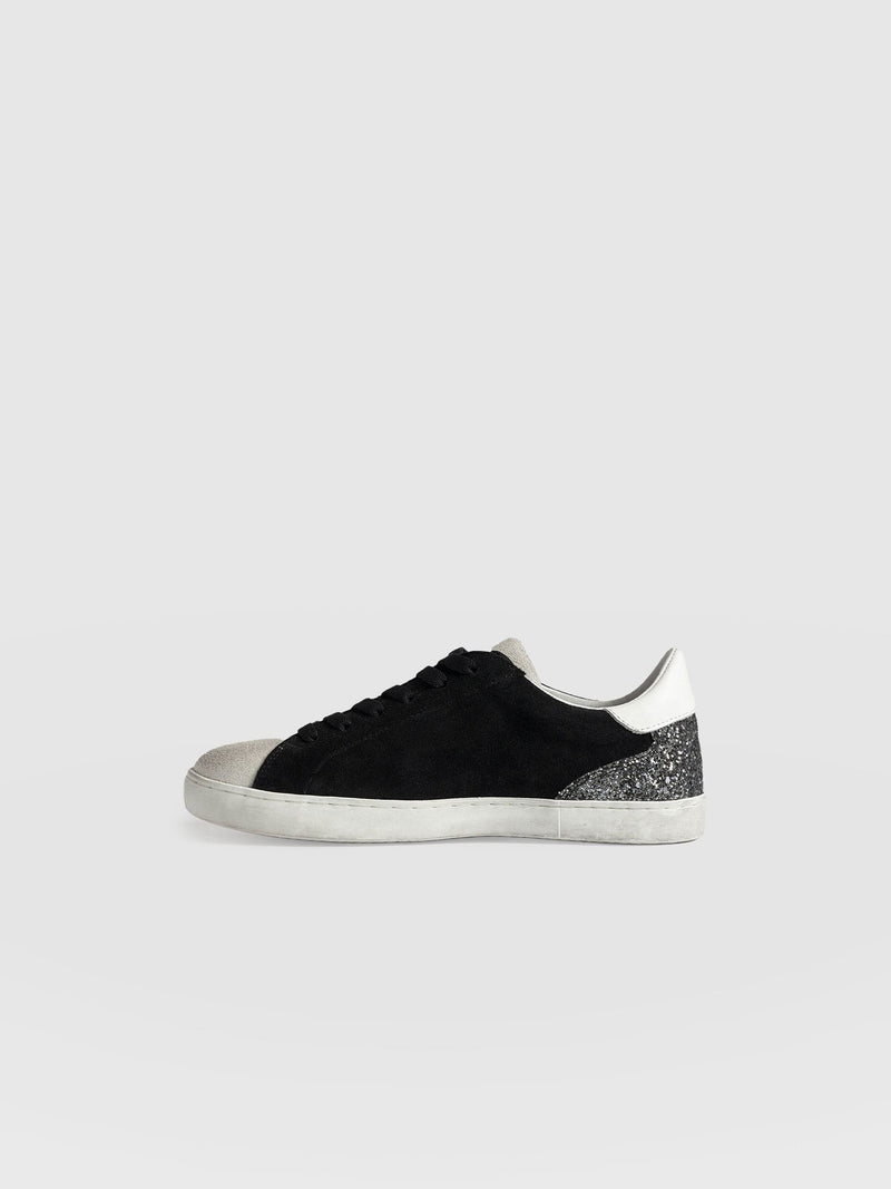 Spitalfields Trainers Black Suede - Women's Trainers | Saint + Sofia® UK