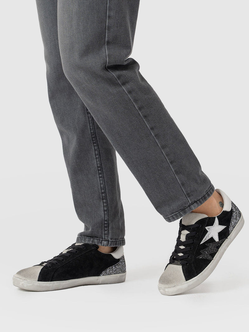 Spitalfields Trainers Black Suede - Women's Trainers | Saint + Sofia® UK