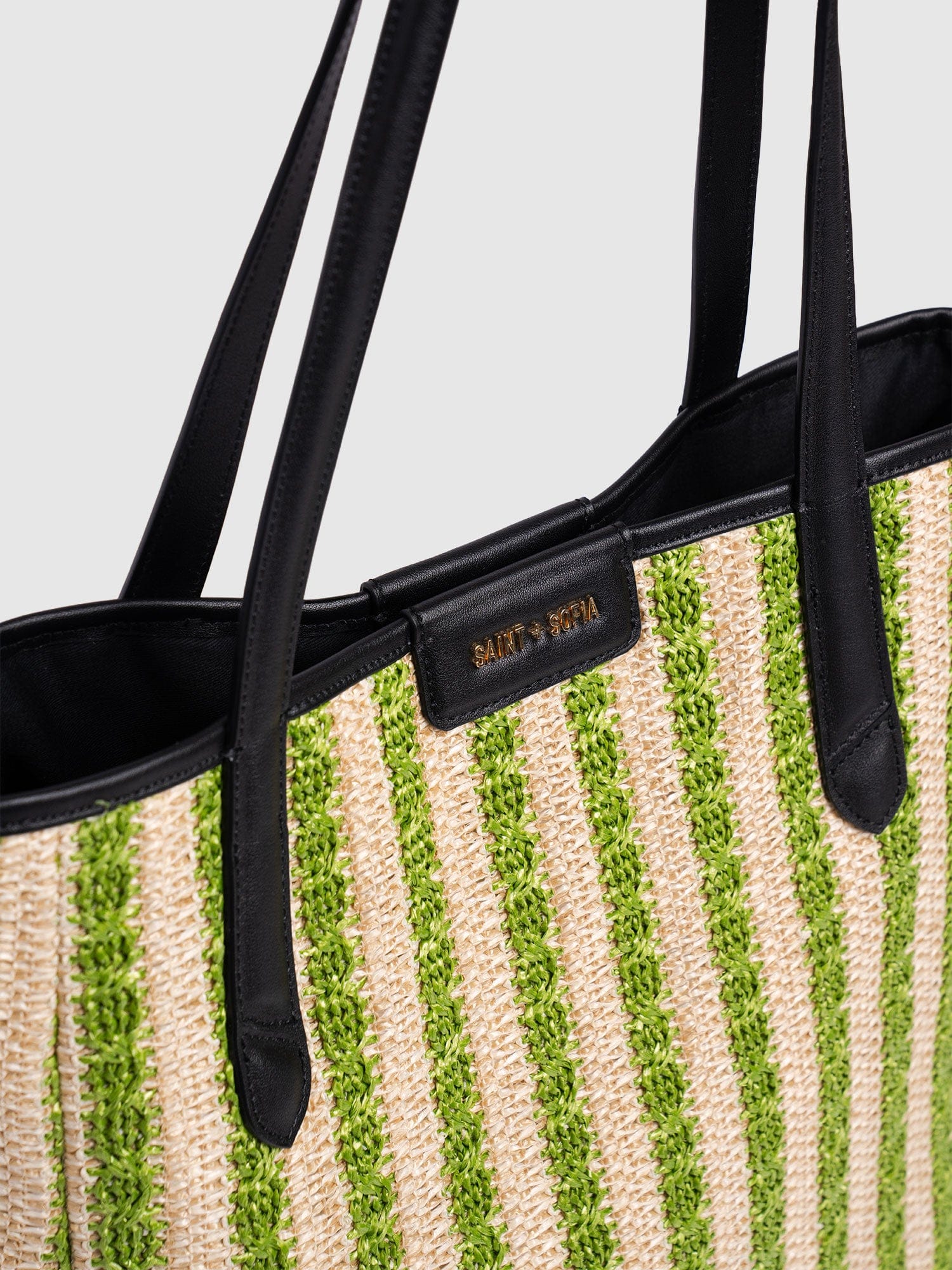 Stella Shopper Bag - Green Raffia - Women's Handbags | Saint + Sofia® UK