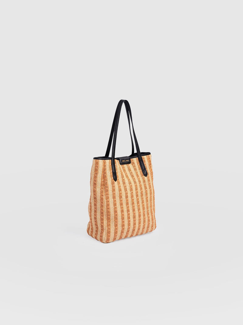 Stella Shopper Bag - Orange Raffia