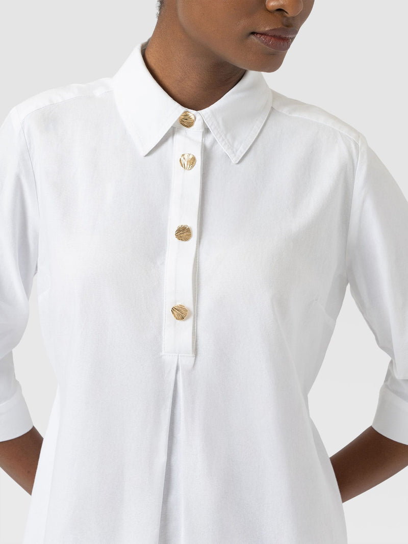 Stevie Shirt Dress - White - Women's Dresses | Saint + Sofia® UK