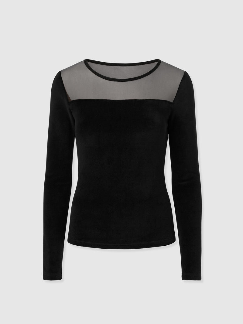 Storm Mesh Long Sleeve Tee - Black Velvet