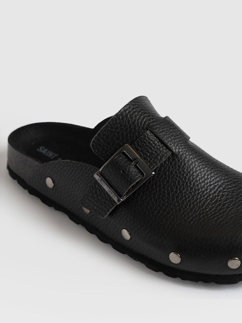 Studded Clogs Black - Women's Shoes | Saint + Sofia® UK