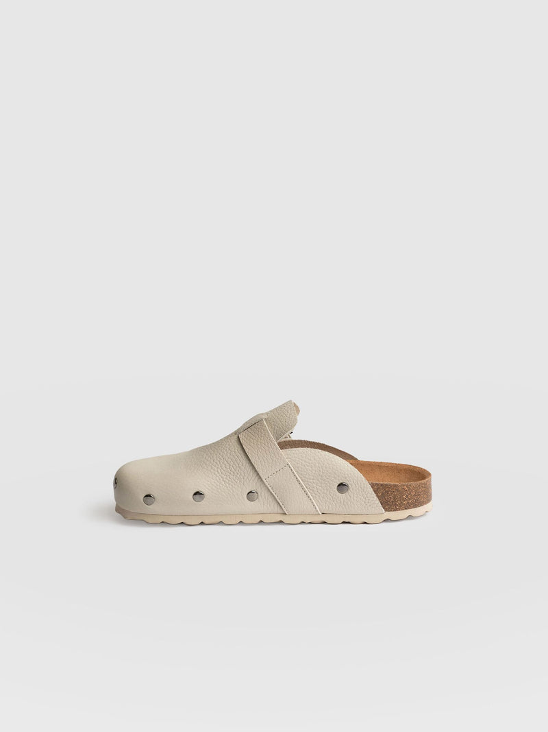 Studded Clogs - Cream