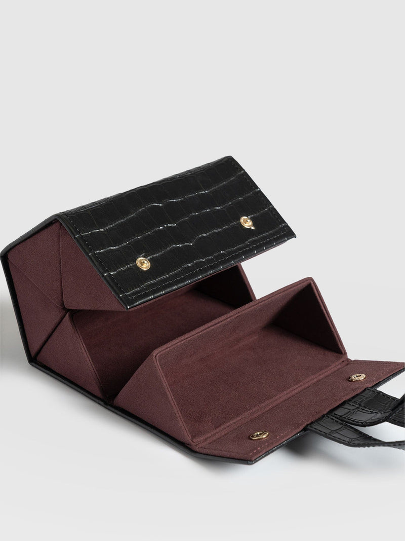 Sunglasses Multi Case Black Croc - Women's Travel Accessories | Saint + Sofia® UK