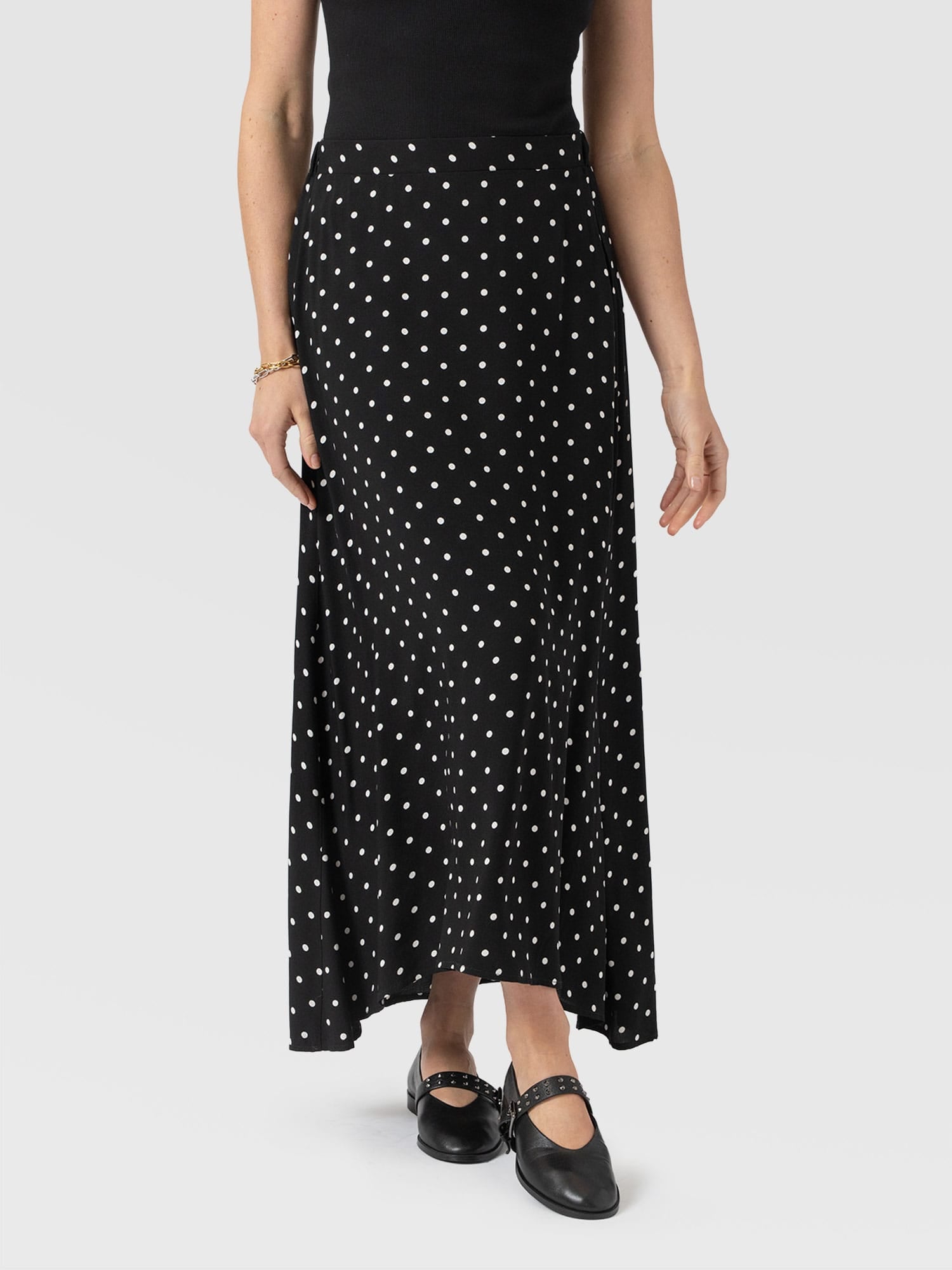 Sutton Skirt - Black Polka Dot - Women's Skirts | Saint + Sofia® UK