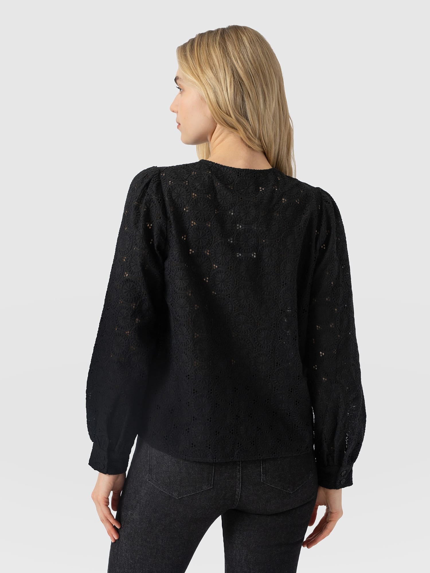 Tabitha Blouse - Black Broderie