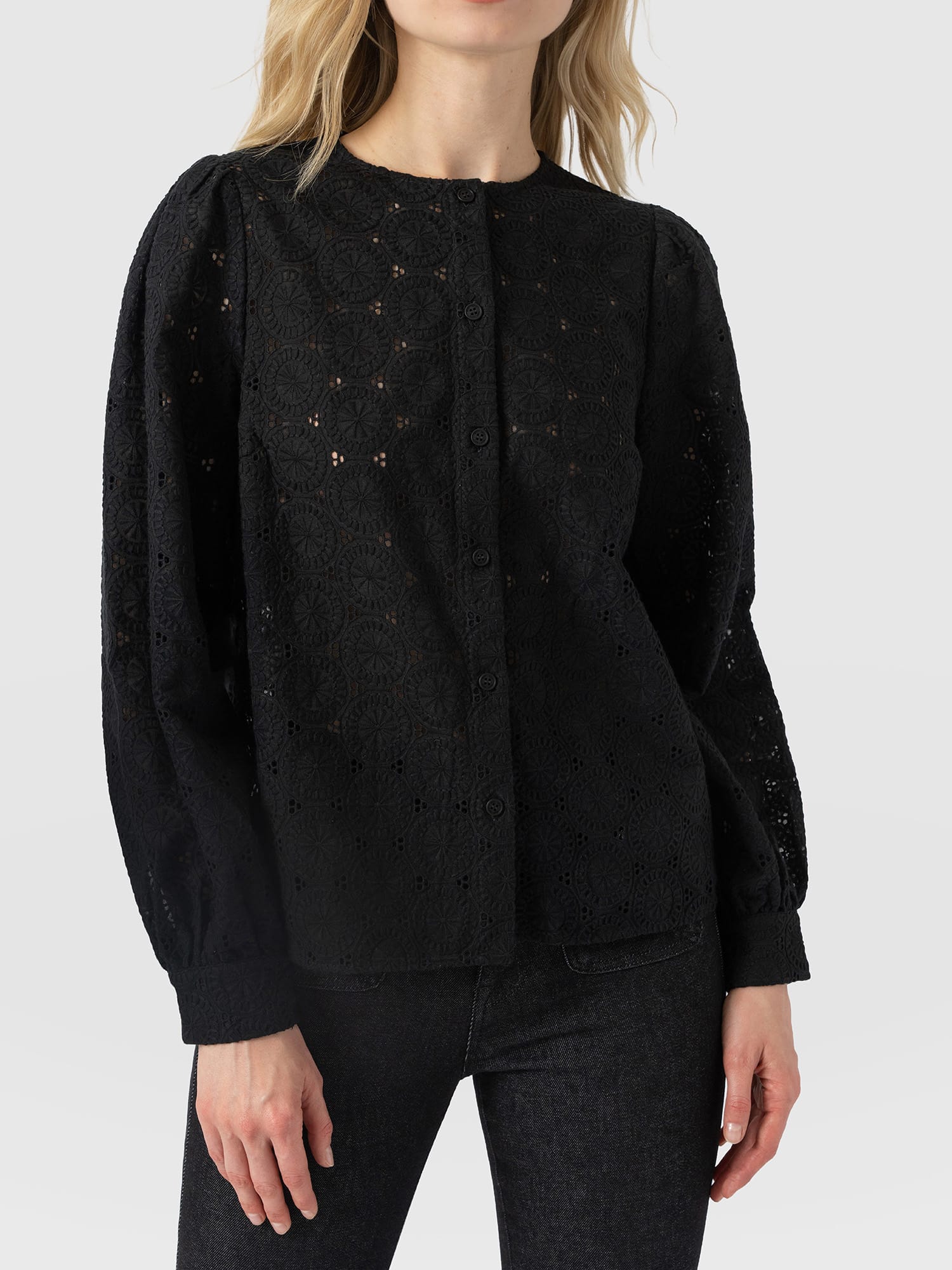 Tabitha Blouse - Black Broderie